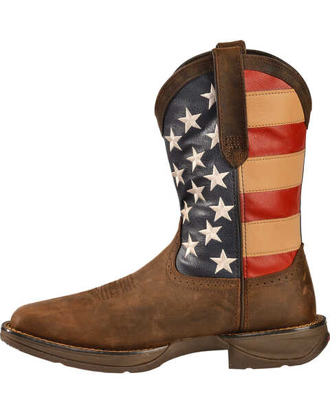 Durango Men's Patriotic Square Toe Western Boots, Brown, hi-res