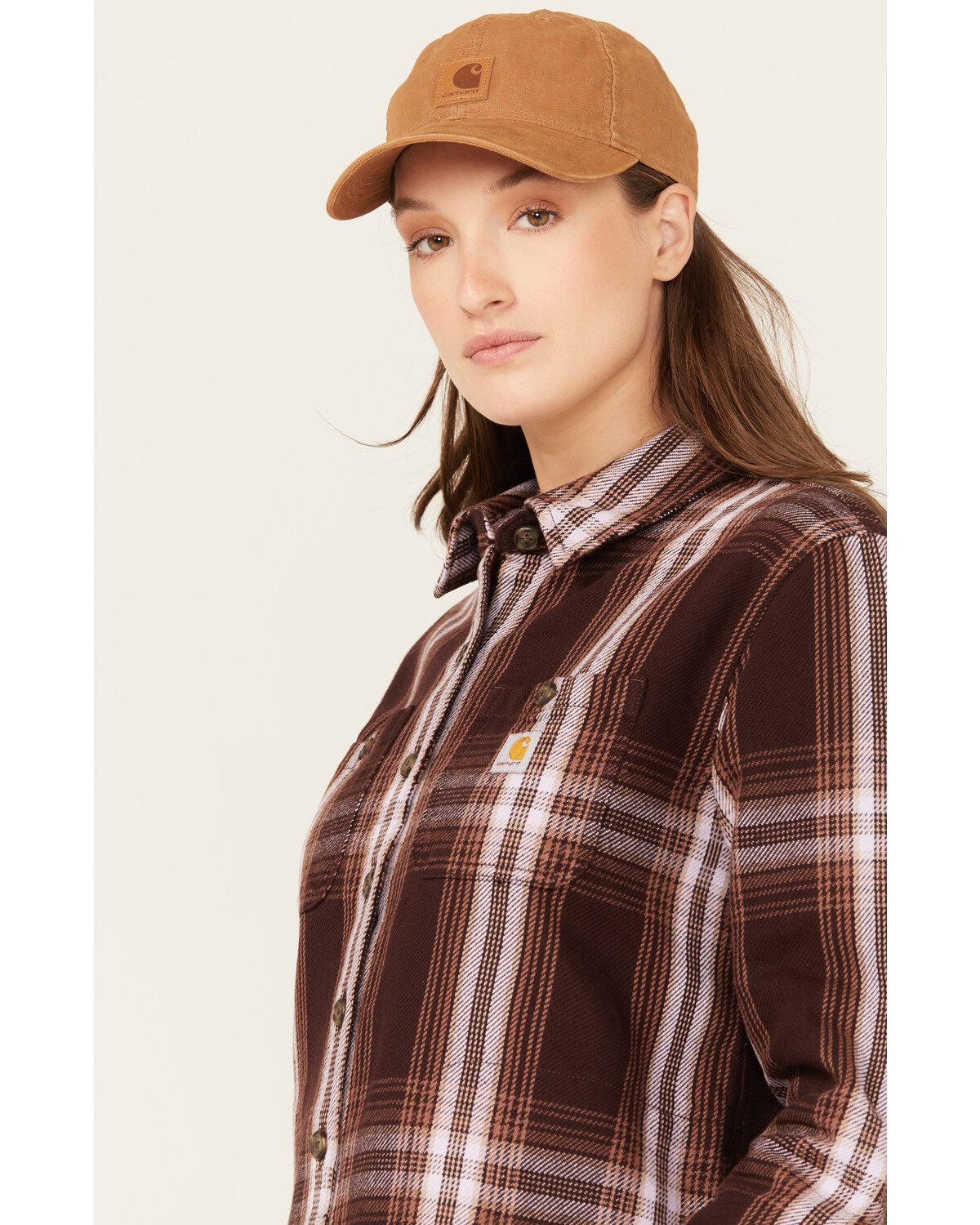 Image #2 - Carhartt Women's Loose Fit Twill Shacket, Lavender, hi-res