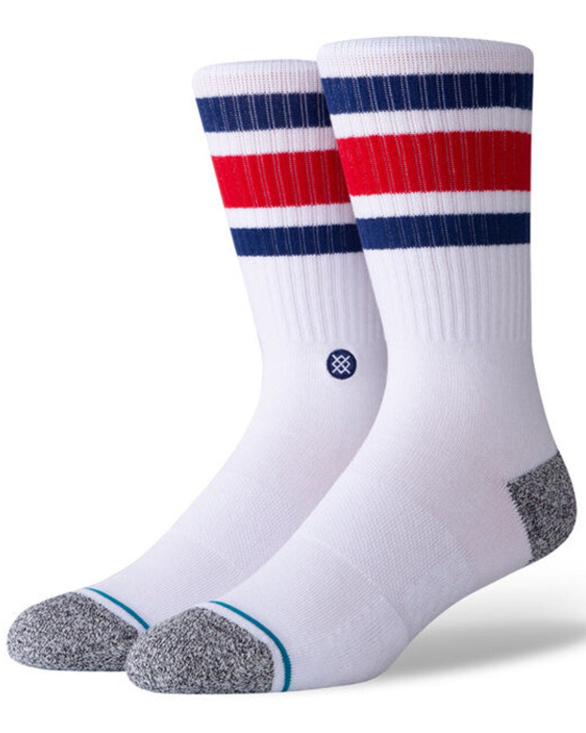 Stance Men's Blue & Red Boyd Stripe Crew Socks, Blue, hi-res