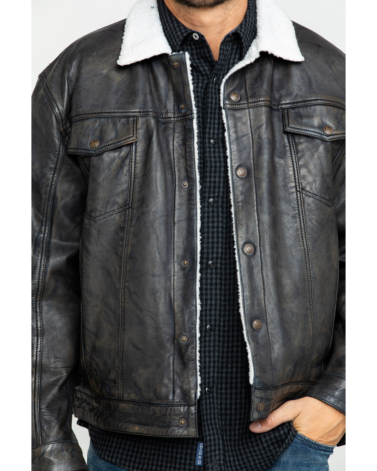 sherpa lined leather jacket Shop