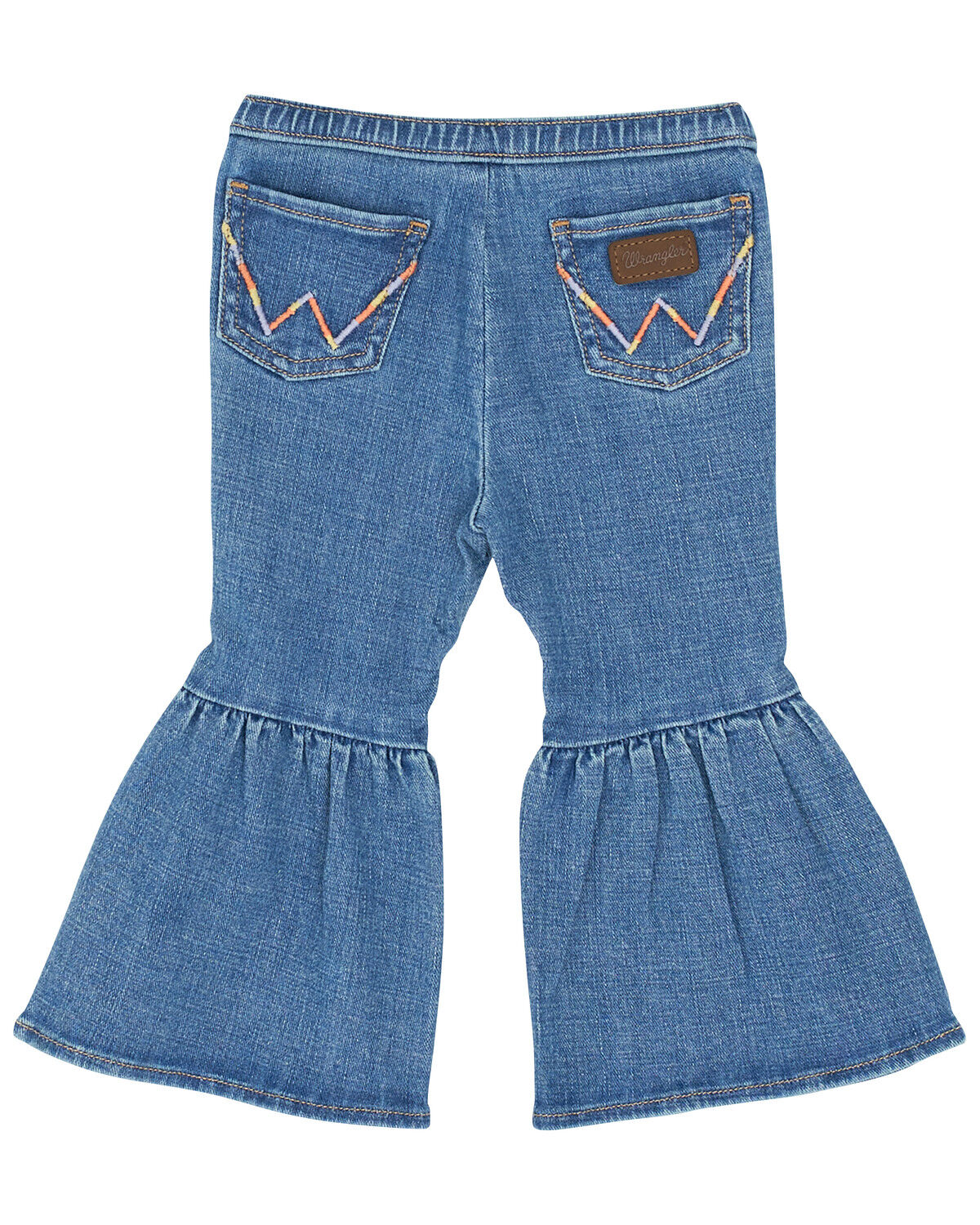 Image #1 - Wrangler Toddler Girls' Light Wash Trumpet Flare Denim Jeans, Blue, hi-res
