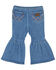 Image #1 - Wrangler Toddler Girls' Light Wash Trumpet Flare Denim Jeans, Blue, hi-res