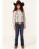 Image #4 - Cruel Girl Girls' Medallion Stripe Long Sleeve Snap Western Shirt , Pink, hi-res