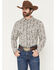 Image #1 - Cody James Men's Dagget 2.0 Paisley Print Long Sleeve Button-Down Stretch Western Shirt, Brown, hi-res