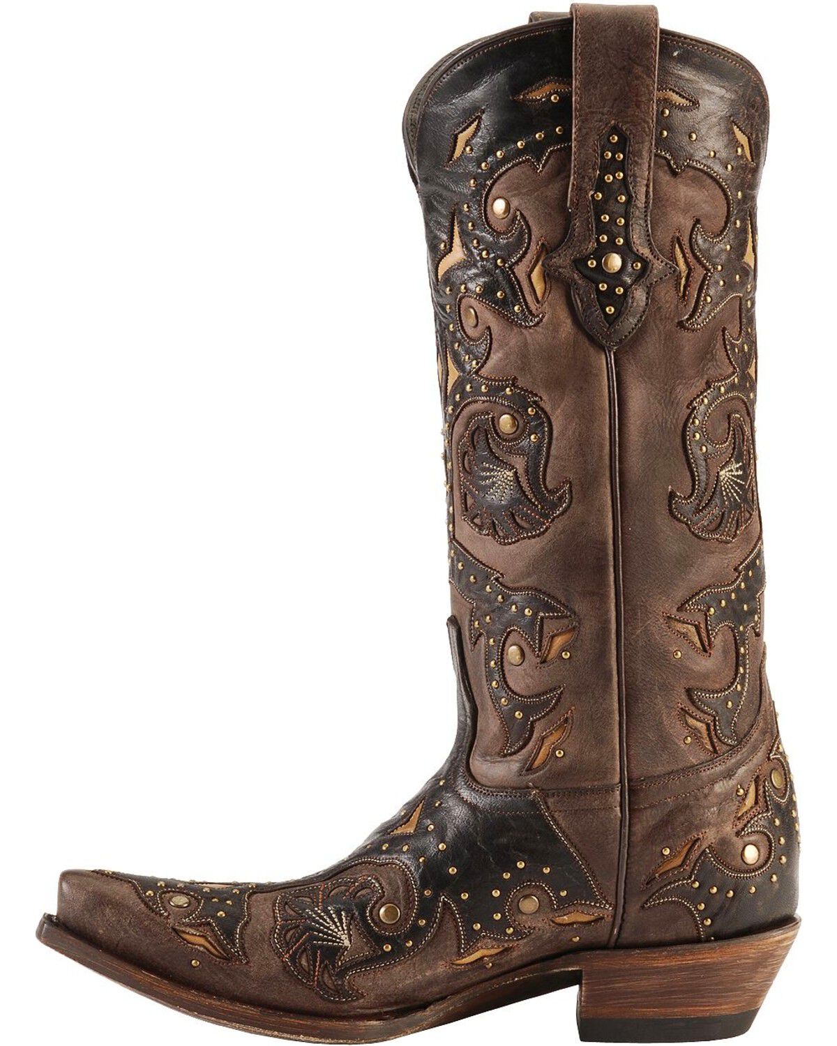 Image #3 - Lucchese Women's Handmade 1883 Studded Fiona Cowgirl Boots - Snip Toe, , hi-res