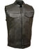 Milwaukee Leather Men's Open Neck Club Style Vest - 5X , Black, hi-res