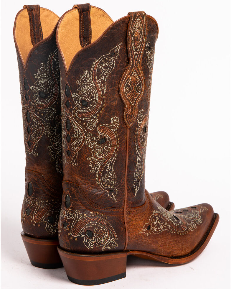 Shyanne Women's Isabelle Inlay Stud Western Boots Snip Toe Boot Barn