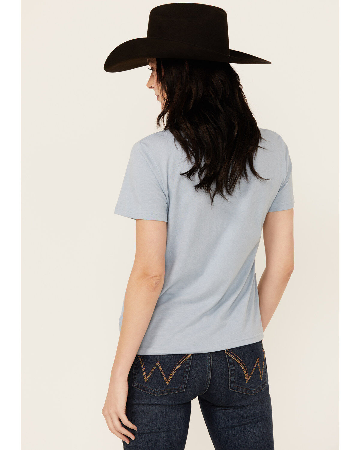 Image #4 - Wrangler Women's Logo Short Sleeve Graphic Tee, Light Blue, hi-res