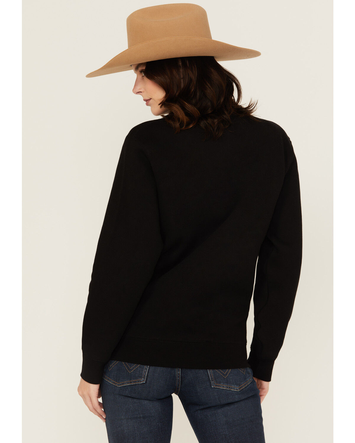 Image #4 - Boot Barn Women's Logo American Western Wear Crewneck, Black, hi-res