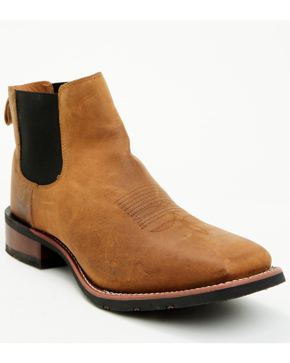 Laredo Men's Devin Chelsea Boots - Broad Square Toe, Tan, hi-res