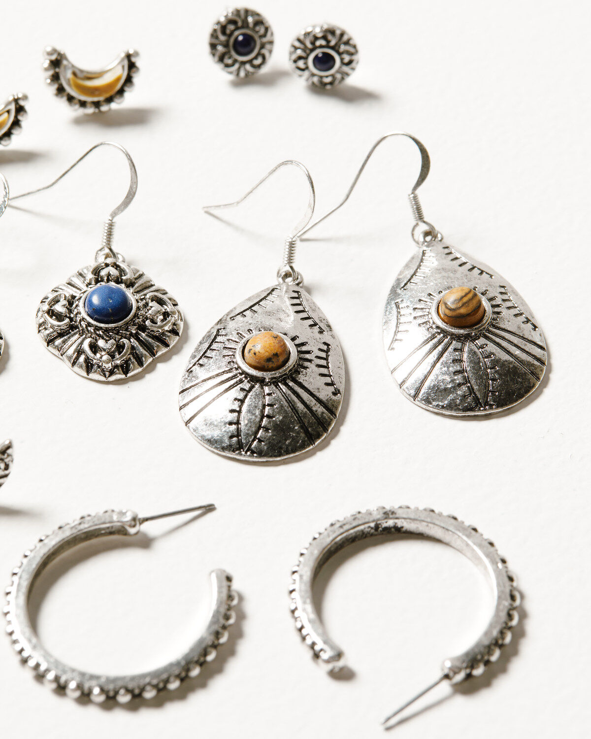 Image #3 - Shyanne Women's Monument Valley Crescent Earrings Set, Silver, hi-res