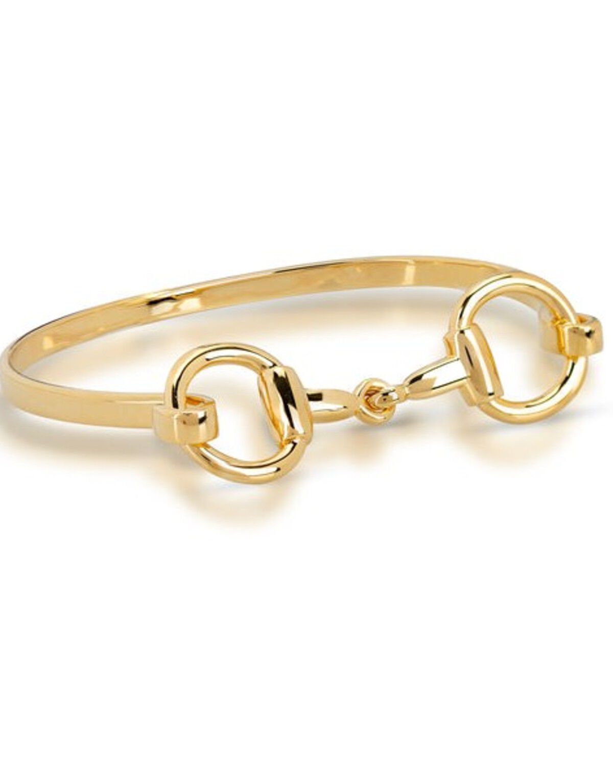 Image #1 - Equestrian Jewelry by Kelly Herd Women's Bit Bangle Bracelet, Gold, hi-res