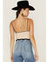 Flying Tomato Women's Contrast Knit Sweater Cami, Cream, hi-res