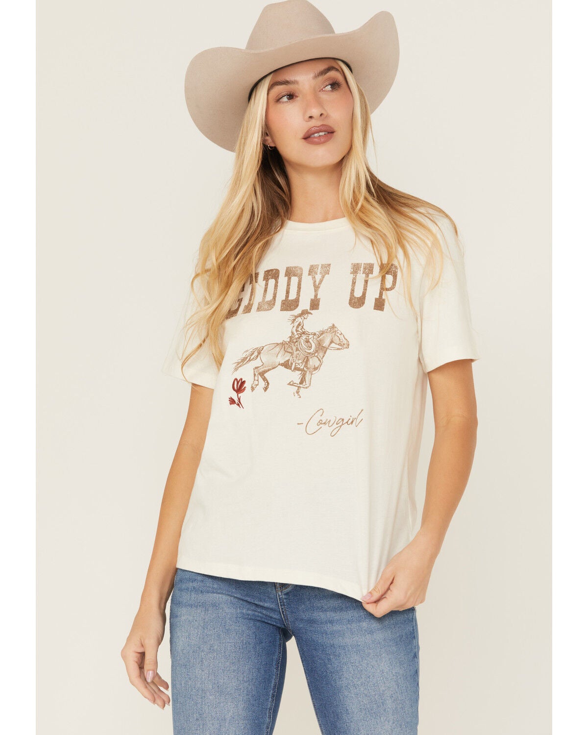 Idyllwind Women's Giddy Up Short Sleeve Graphic Tee, Ivory, hi-res