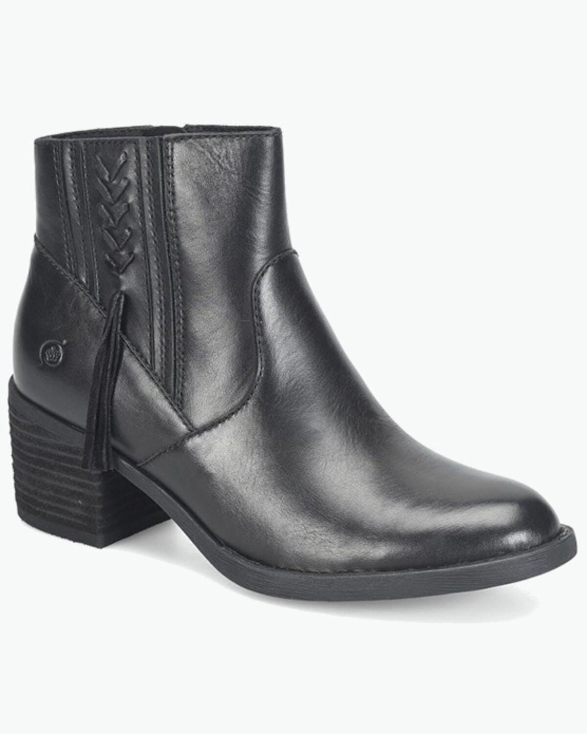 Born Women's Rowan Western Booties - Round Toe, Black, hi-res