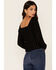 Idyllwind Women's Doris Lurex Stripe Long Sleeve Top  , Black, hi-res