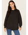 Image #1 - Cotton & Rye Women's Round Bottom Textured Sweater, Charcoal, hi-res