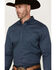Image #2 - RANK 45® Men's Bandera Mini Geo Print Long Sleeve Button-Down Western Shirt, Dark Teal, hi-res