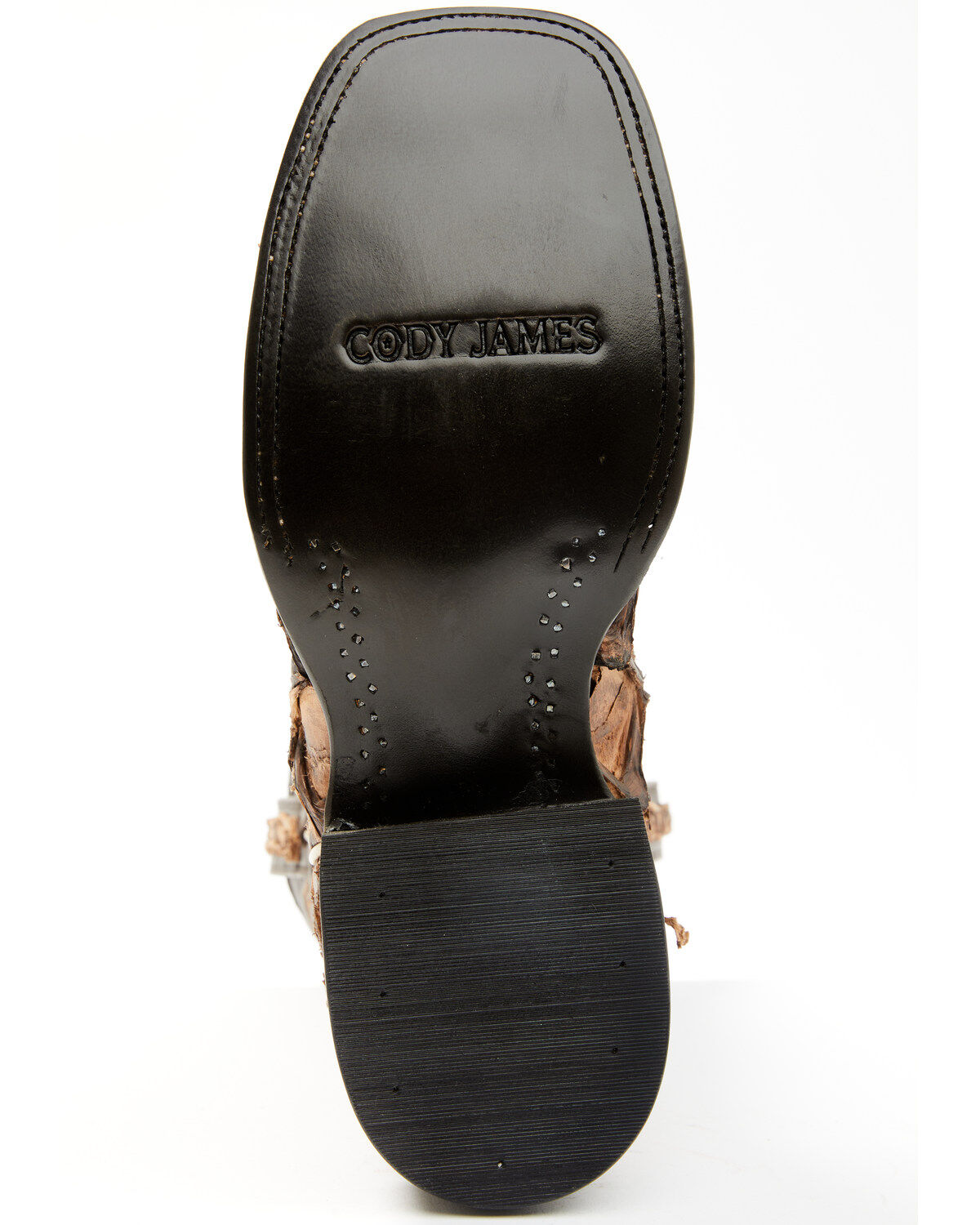 Image #7 - Cody James Men's Exotic Pirarucu Western Boots - Broad Square Toe, Chocolate, hi-res