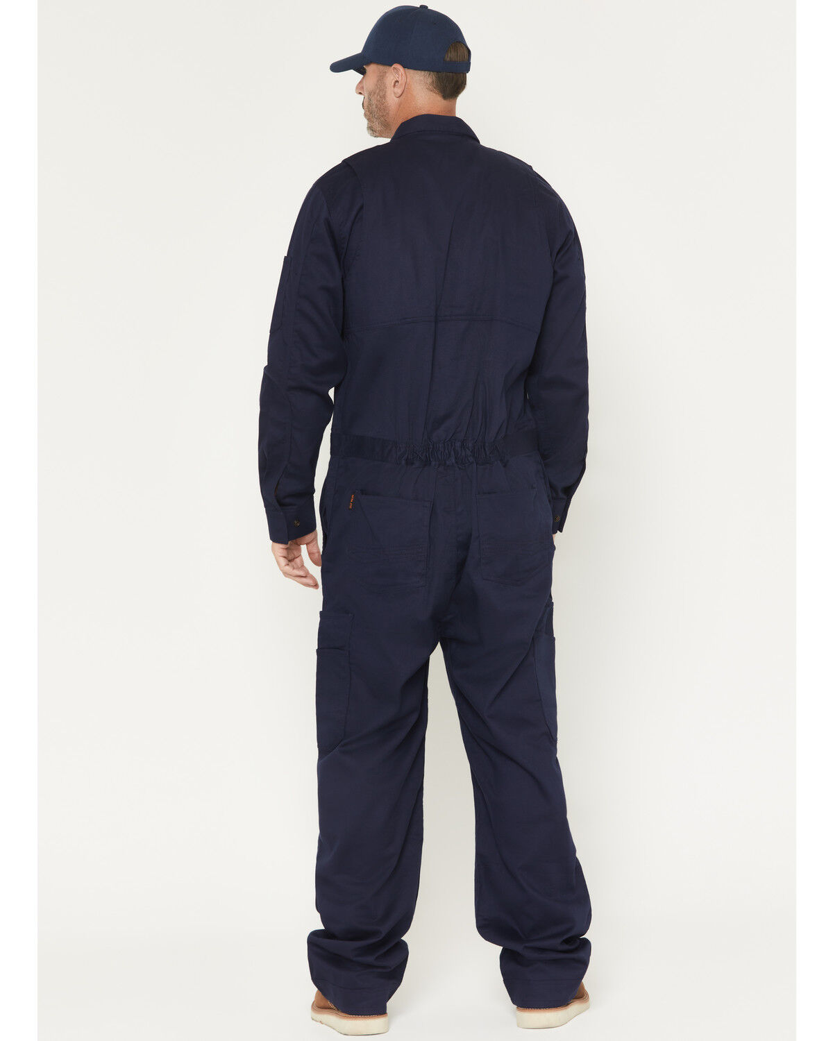 Image #4 - Hawx Men's FR Solid Coveralls - Short, Navy, hi-res