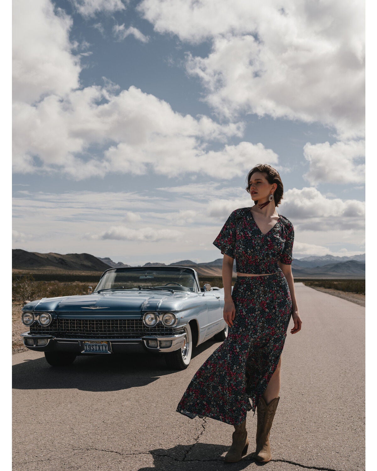 Idyllwind Women's Soleil Floral Side Slit Maxi Skirt, Black, hi-res