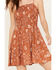 Image #3 - Angie Women's Americana Mini Dress, Brown, hi-res