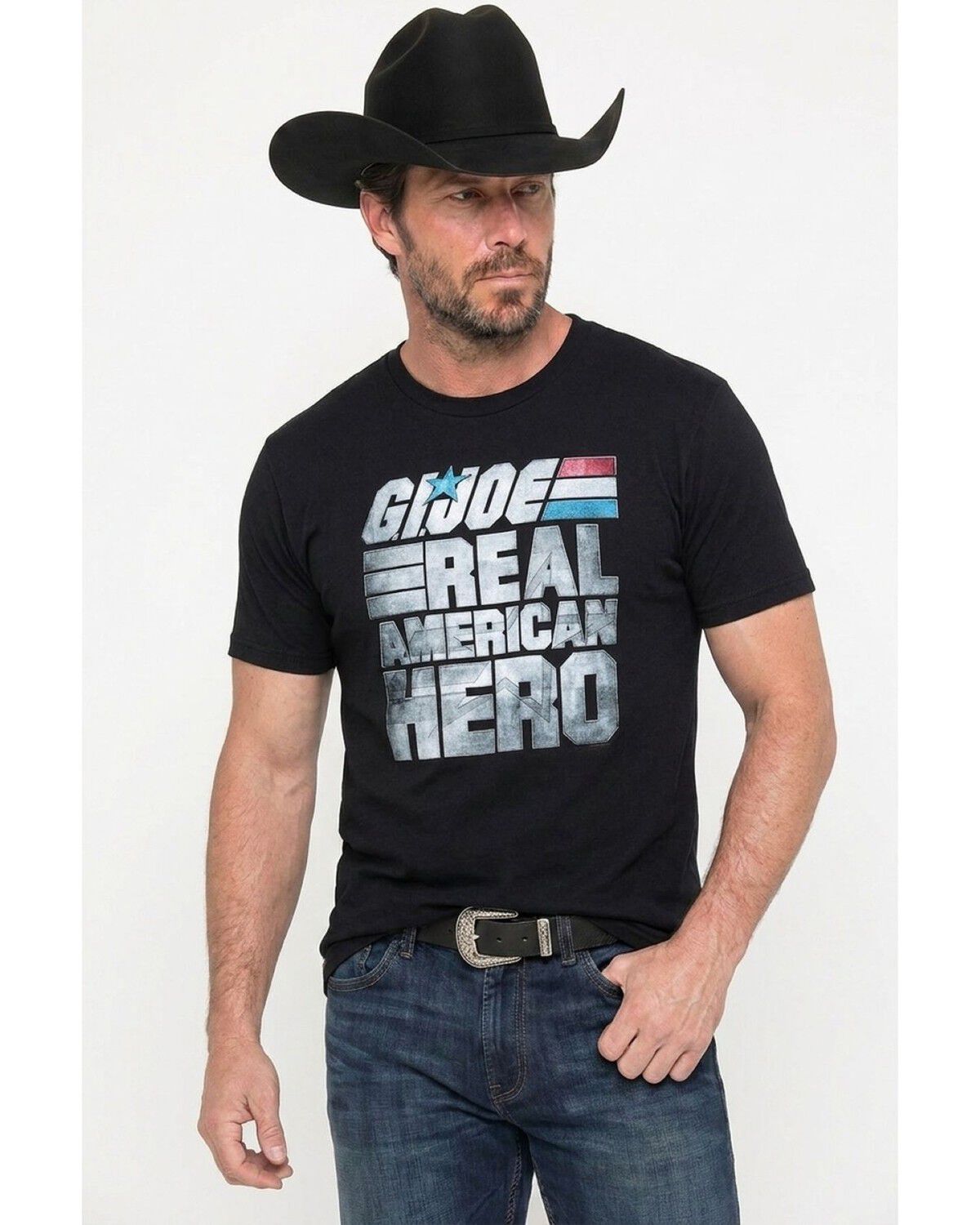 Image #1 - Americana Men's G.I. Joe American Hero Short Sleeve Graphic T-Shirt, Black, hi-res