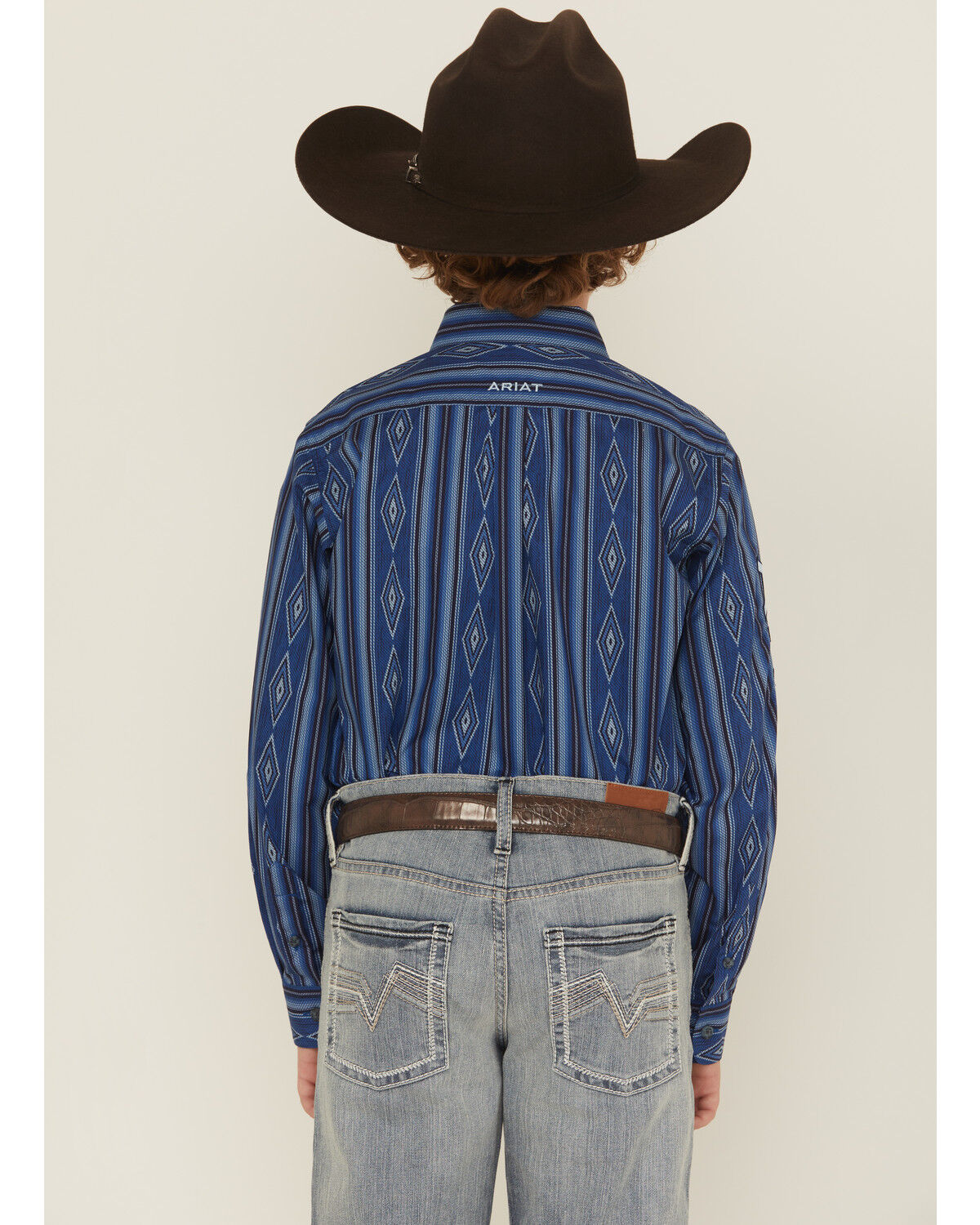 Ariat Boys' Southwestern Striped Long Sleeve Button-Down Western Shirt