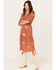 Wild Moss Women's Jacquard Smocked Front Dress, Rust Copper, hi-res