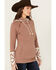 Image #2 - Ampersand Avenue Women's Southwestern Print Hooded Pullover, Tan, hi-res