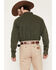 Image #4 - Wrangler Men's Solid Long Sleeve Snap Denim Western Shirt, Olive, hi-res