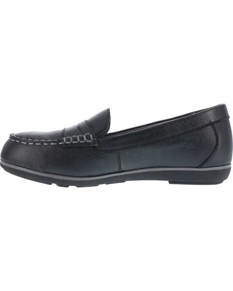 Image #4 - Rockport Women's Top Shore Penny Loafer Shoes - Steel Toe , Black, hi-res