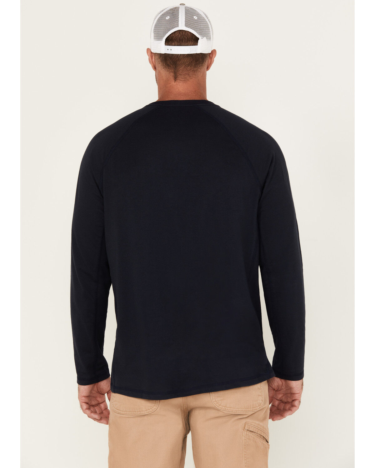 Image #4 - Carhartt Men's Force Relaxed Midweight Long Sleeve Pocket T-Shirt, Navy, hi-res