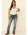 Image #1 - Wrangler Retro Women's Sadie Embroidered Pocket Low Rise Bootcut Jeans, Indigo, hi-res