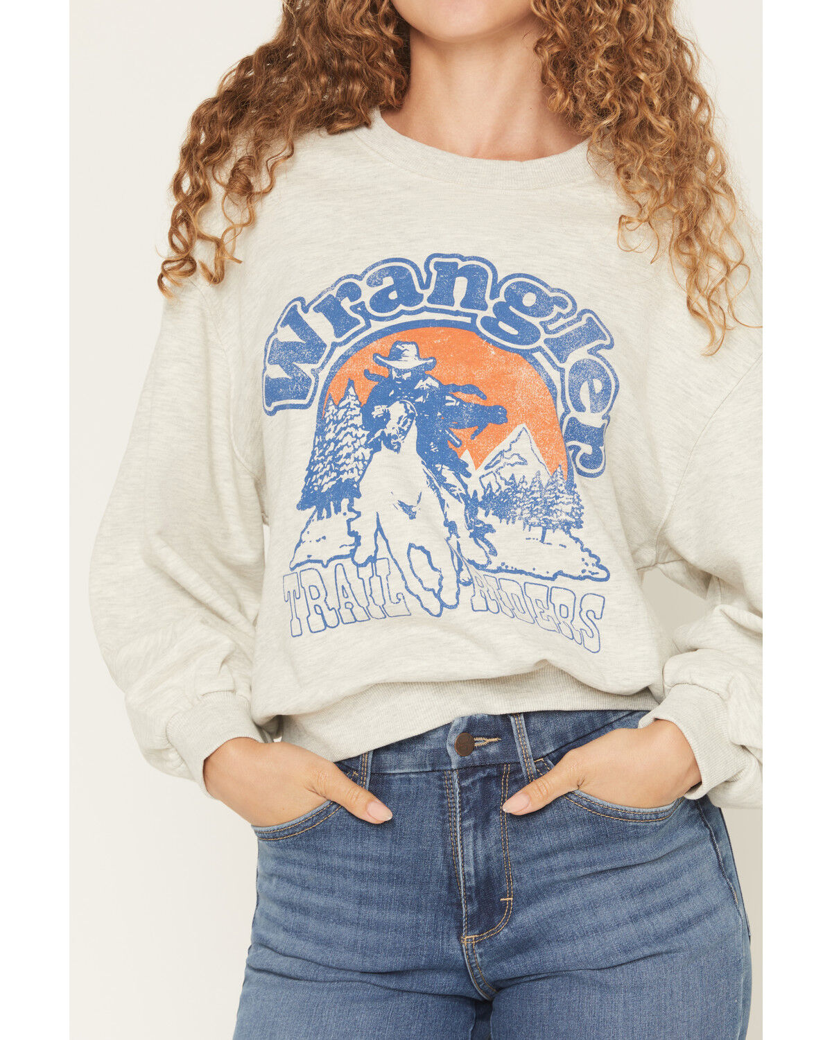 Image #3 - Wrangler Women's Logo Crewneck Sweatshirt, Grey, hi-res