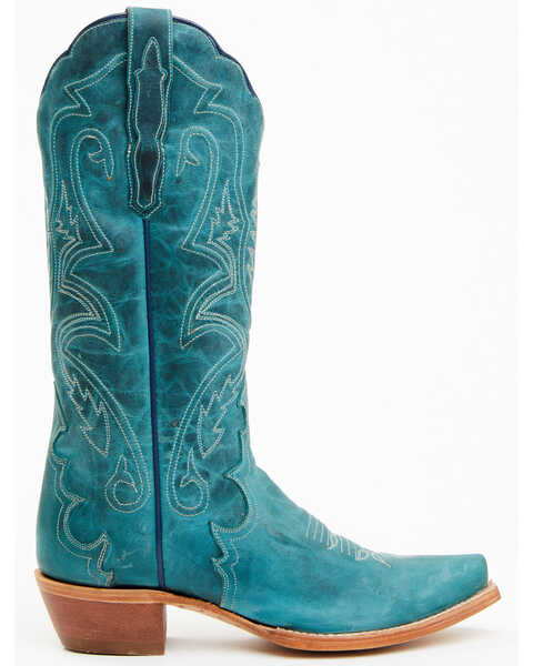 Dan Post Women's Queen Embroidered Tall Western Boots - Snip Toe, Blue, hi-res
