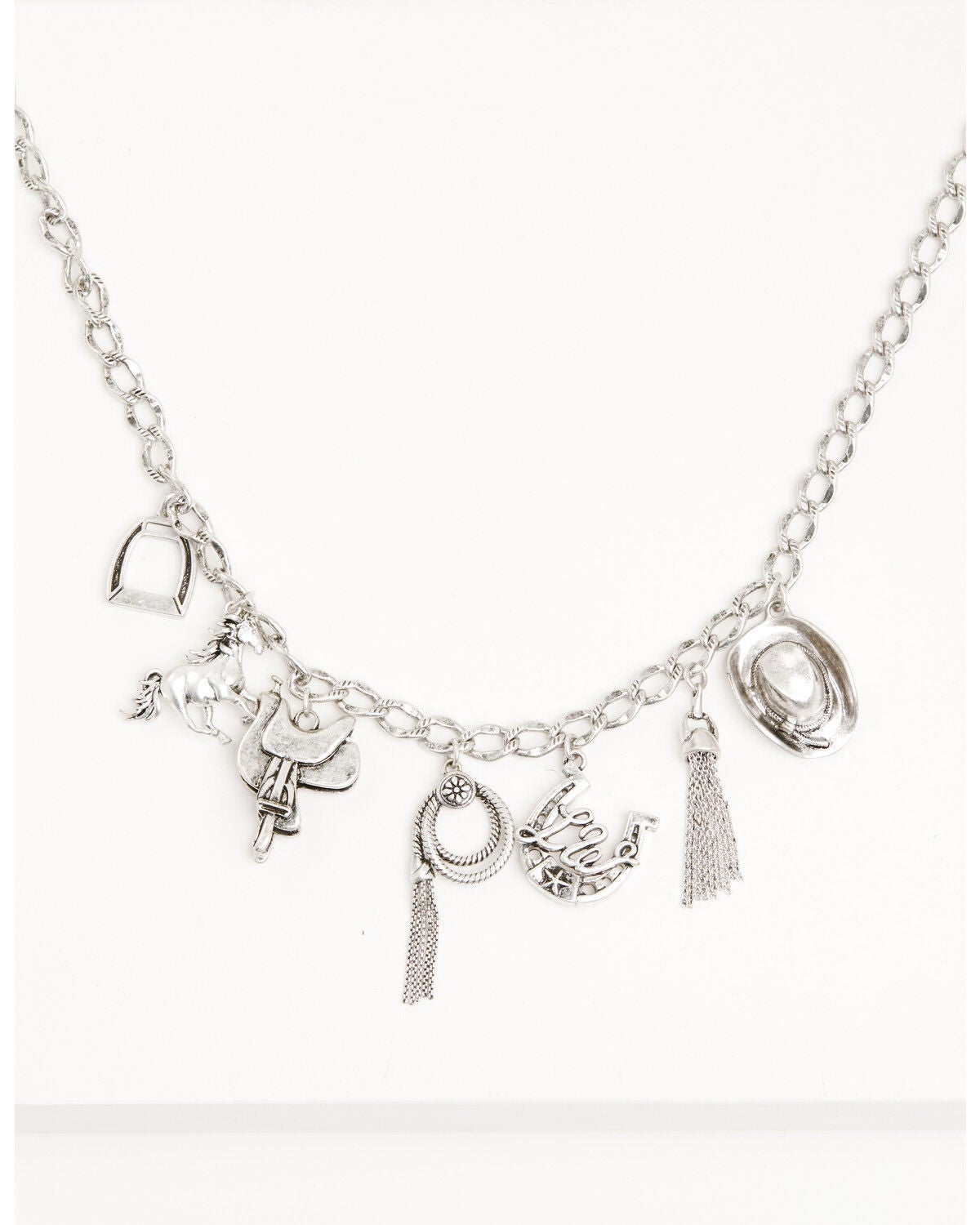 Lainey Wilson Women's Rodeo Charm Necklace, Silver, hi-res