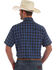 Image #2 - Wrangler Men's Wrinkle Resistant Blue Med Plaid Short Sleeve Western Shirt , , hi-res