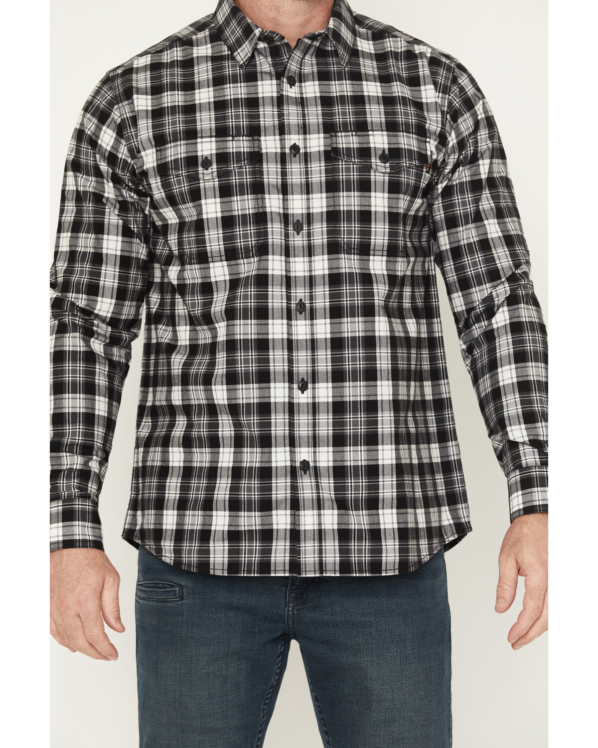 Image #3 - Hawx Men's Pike Plaid Print Long Sleeve Button-Down Flannel Shirt, Charcoal, hi-res