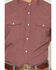 Image #3 - Panhandle Slim Men's Lone Star Print Short Sleeve Pearl Snap Performance Western Shirt, Wine, hi-res