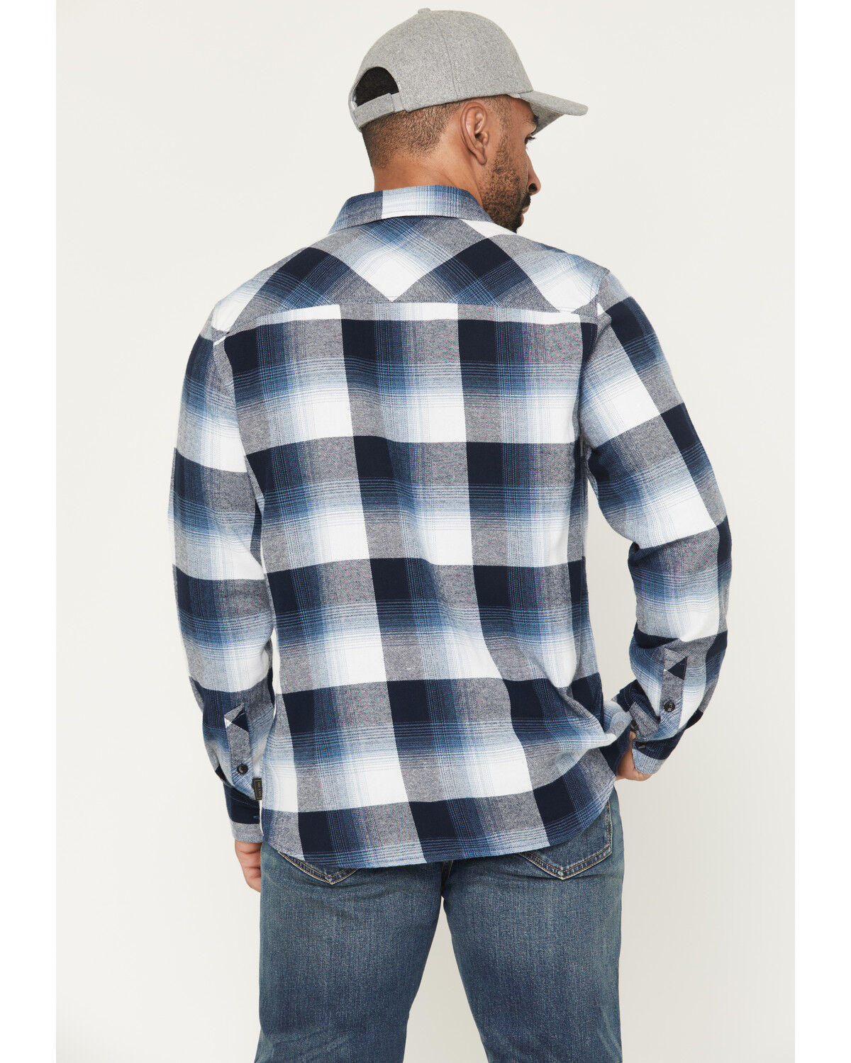 Image #4 - Brothers and Sons Men's Marksman Plaid Print Long Sleeve Button-Down Flannel Shirt, Blue, hi-res