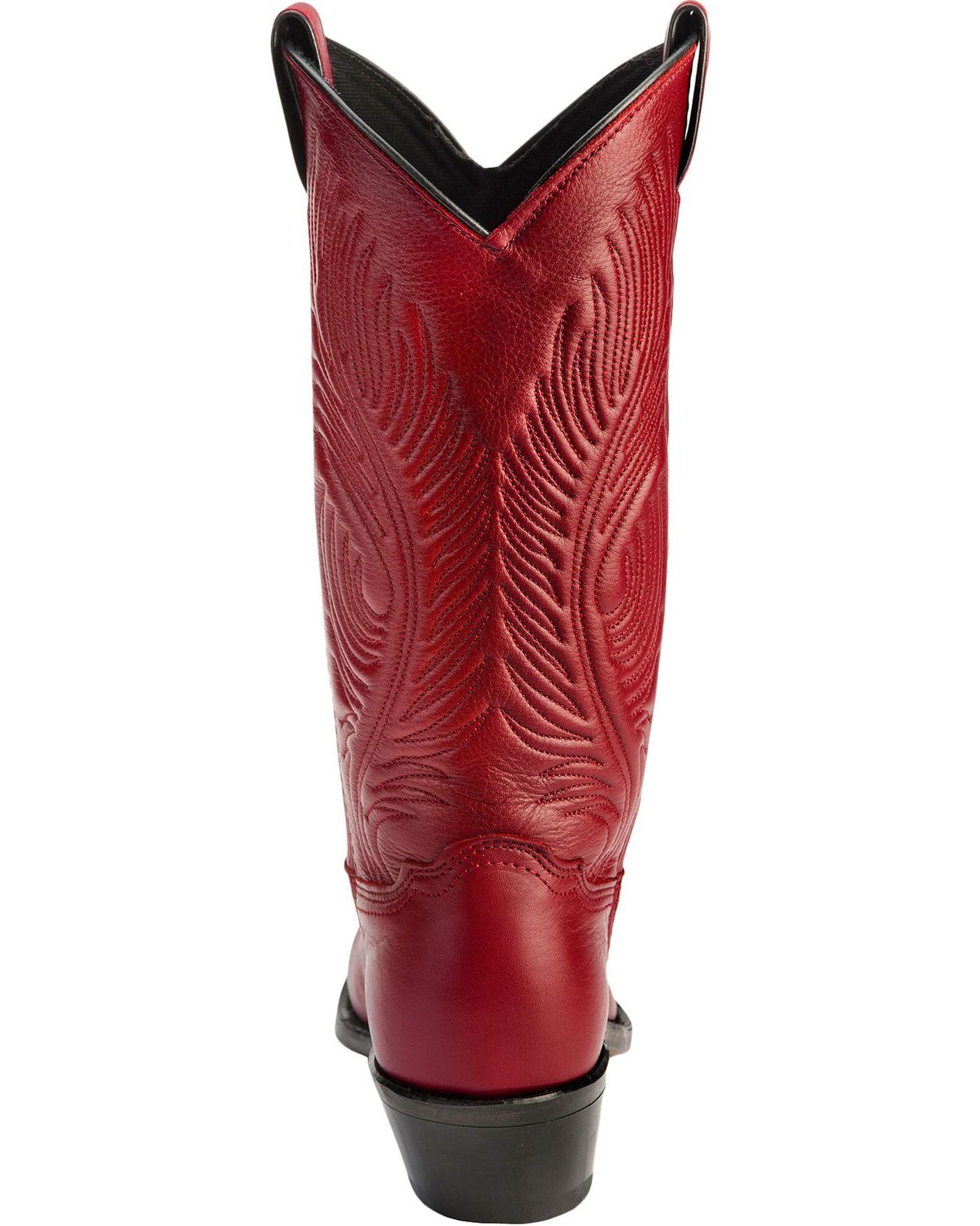 Image #7 - Abilene Women's Cowhide Western Boots - Round Toe, Red, hi-res