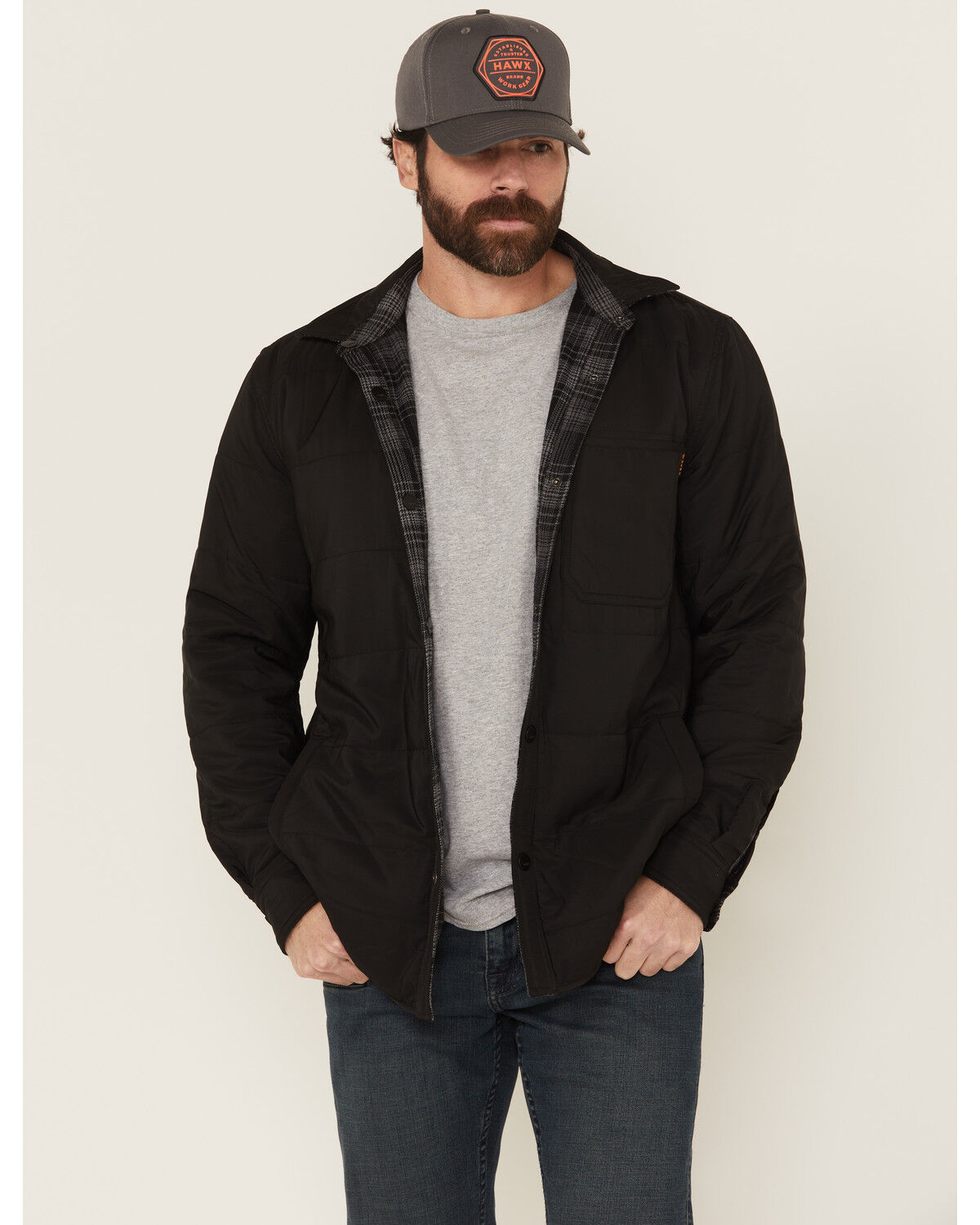 Image #5 - Hawx Men's Ashland Reversible Flannel Shirt Jacket, Black, hi-res