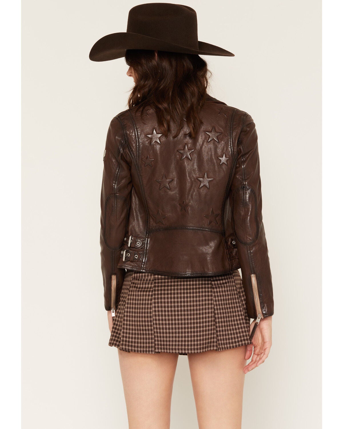 Image #4 - Mauritius Leather Women's Stella Star Leather Jacket, Brown, hi-res