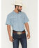 Image #1 - Cody James Men's Horizon Chambray Light Wash Short Sleeve Snap Western Shirt, Light Wash, hi-res