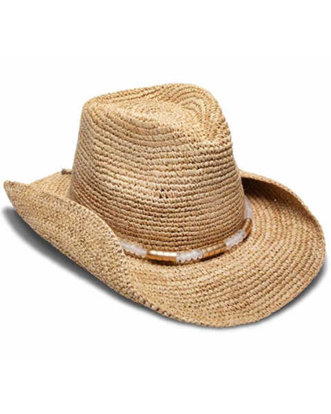 Nikki Beach Women's Chrysta Straw Cowboy Hat , Natural, hi-res