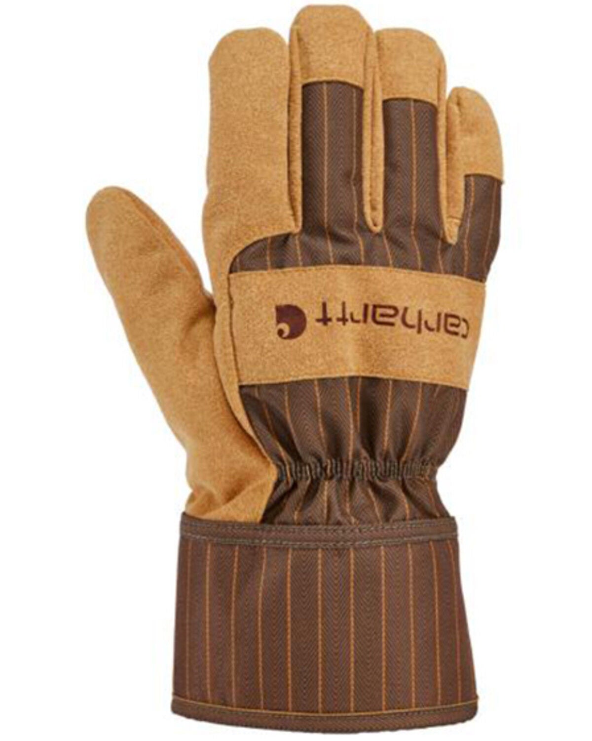 Carhartt Men's Insulated Suede Safety Cuff Gloves, Brown, hi-res