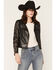 Image #1 - Idyllwind Women's Lazaro Boot Stitch Faux Leather Moto Jacket, Black, hi-res