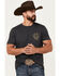 Image #2 - Wrangler Men's Boot Barn Exclusive Bull Skull Stamp Short Sleeve Graphic T-Shirt, Black, hi-res
