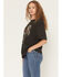 Image #2 - Originality Women's Rooster Short Sleeve Oversized Graphic Tee, Black, hi-res